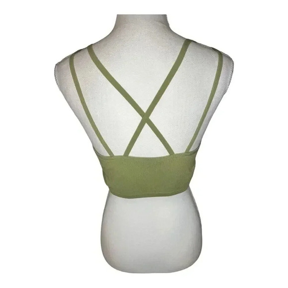 Aerie Size Large Green Seamless Strappy Longline Bralette - Picture 3 of 4